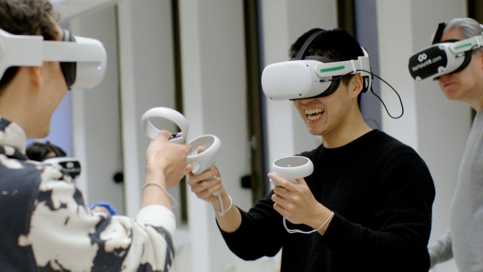 The shared VR environment promotes social interaction